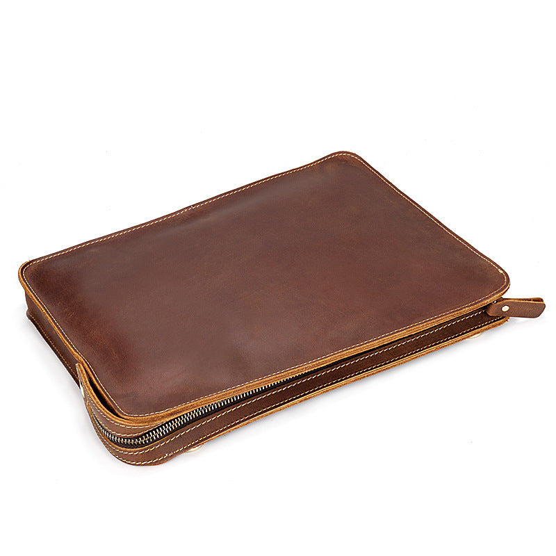 Men's Leather Business Envelope Crazy Horse First Men's Messenger Bags