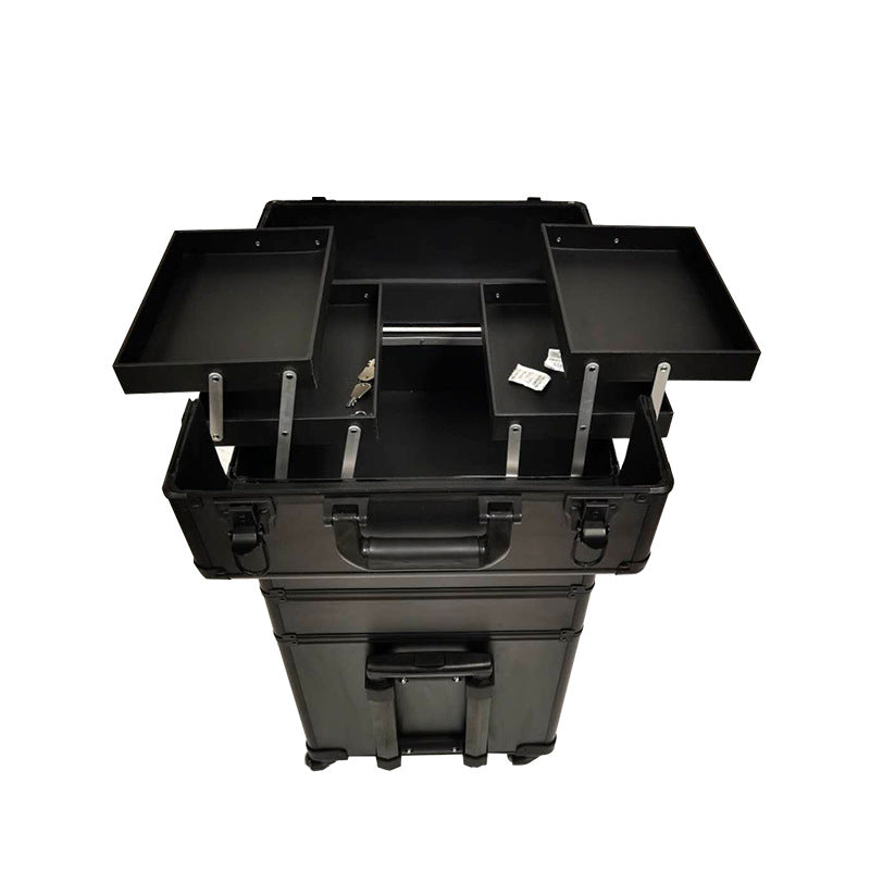 Aluminum Alloy Makeup Artist Large Capacity Wheeled Cosmetic Cases