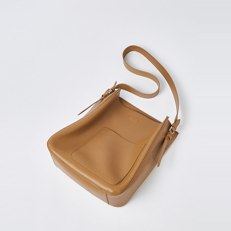 Women's Genuine Leather Korean Style Simple Retro Shoulder Bags
