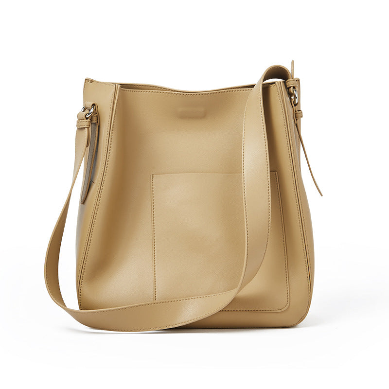 Women's Genuine Leather Korean Style Simple Retro Shoulder Bags