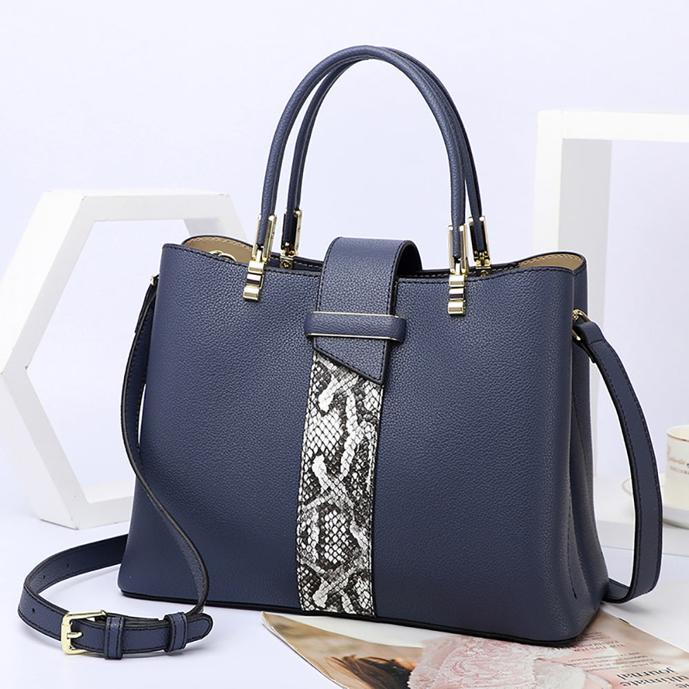 Women's Genuine Leather Fashion Snake Pattern Cowhide Handbags