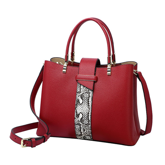 Women's Genuine Leather Fashion Snake Pattern Cowhide Handbags