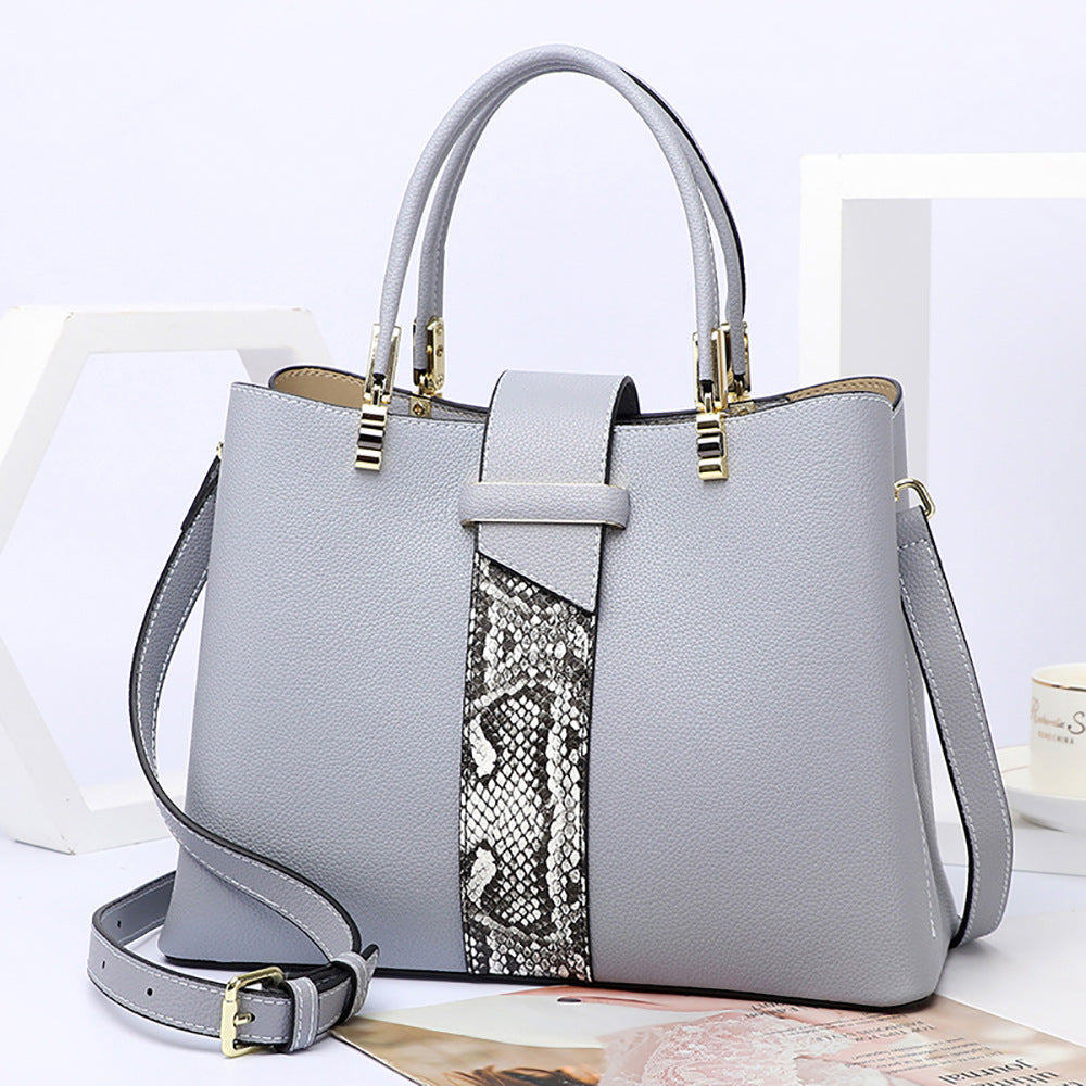 Women's Genuine Leather Fashion Snake Pattern Cowhide Handbags