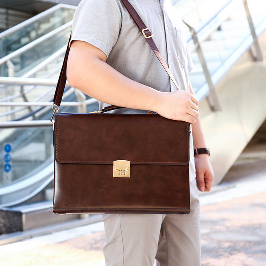 Men's Business Password Official Document Retro Office Men's Briefcases