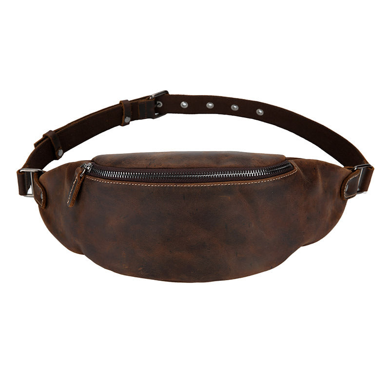 Men's Handmade Retro First Layer Crazy Horse Leather Men's Waist Packs