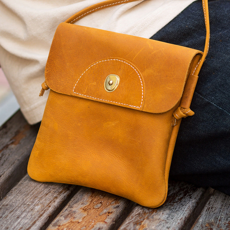 Women's & Men's & First Layer Cowhide Crazy Horse Leather Phone Bags
