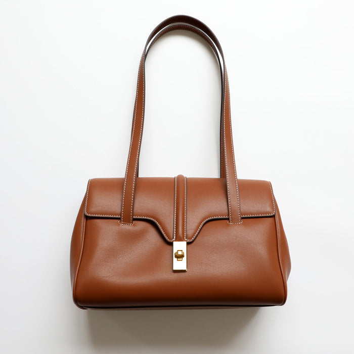 Women's Large Capacity Leather Big Portable Simple Shoulder Bags