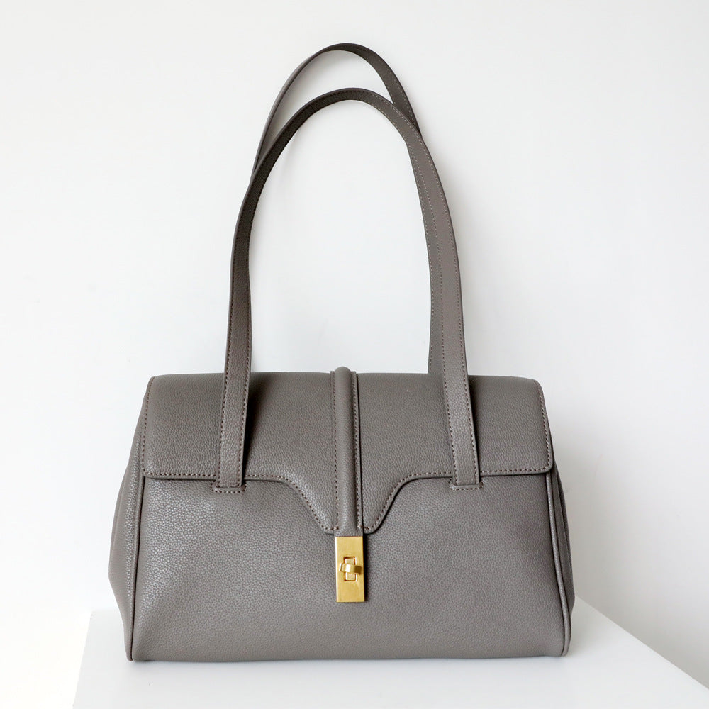 Women's Large Capacity Leather Big Portable Simple Shoulder Bags