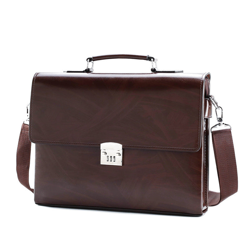 Men's Leather Business Password Retro Trendy Men's Briefcases