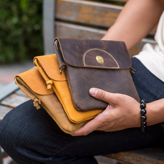 Women's & Men's & First Layer Cowhide Crazy Horse Leather Phone Bags