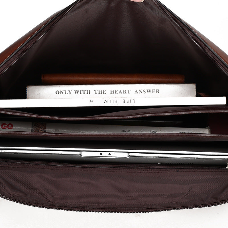 Men's Leather Business Password Retro Trendy Men's Briefcases