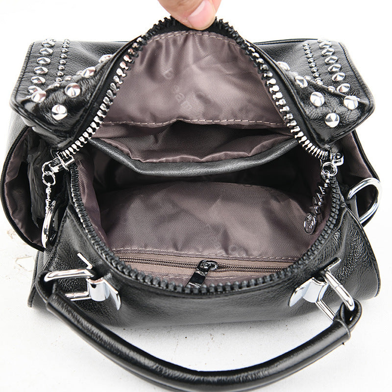 Women's High-grade Boston Trendy Genuine Leather Western Shoulder Bags