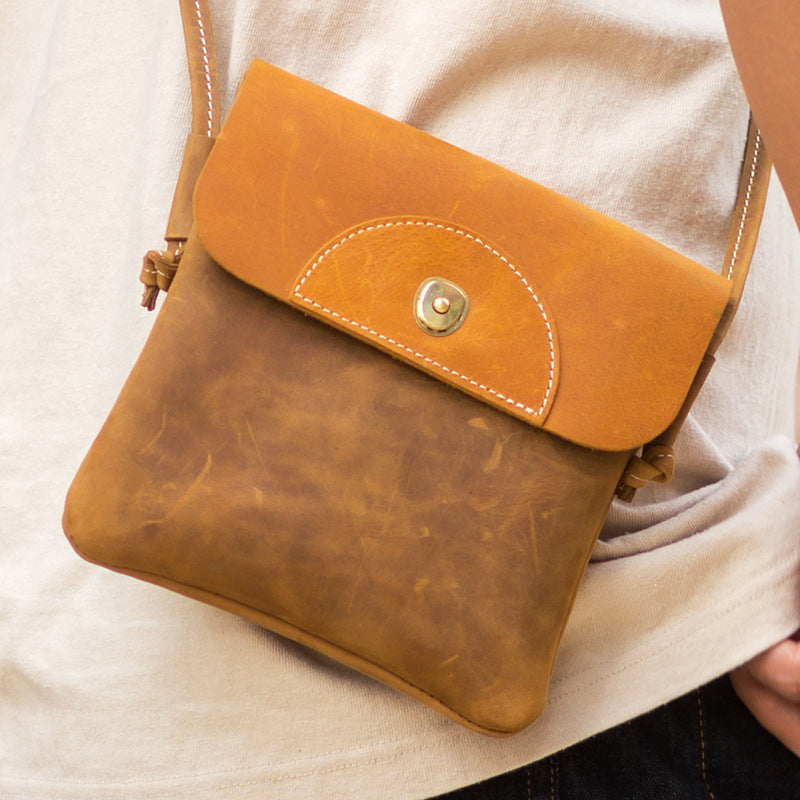 Women's & Men's & First Layer Cowhide Crazy Horse Leather Phone Bags