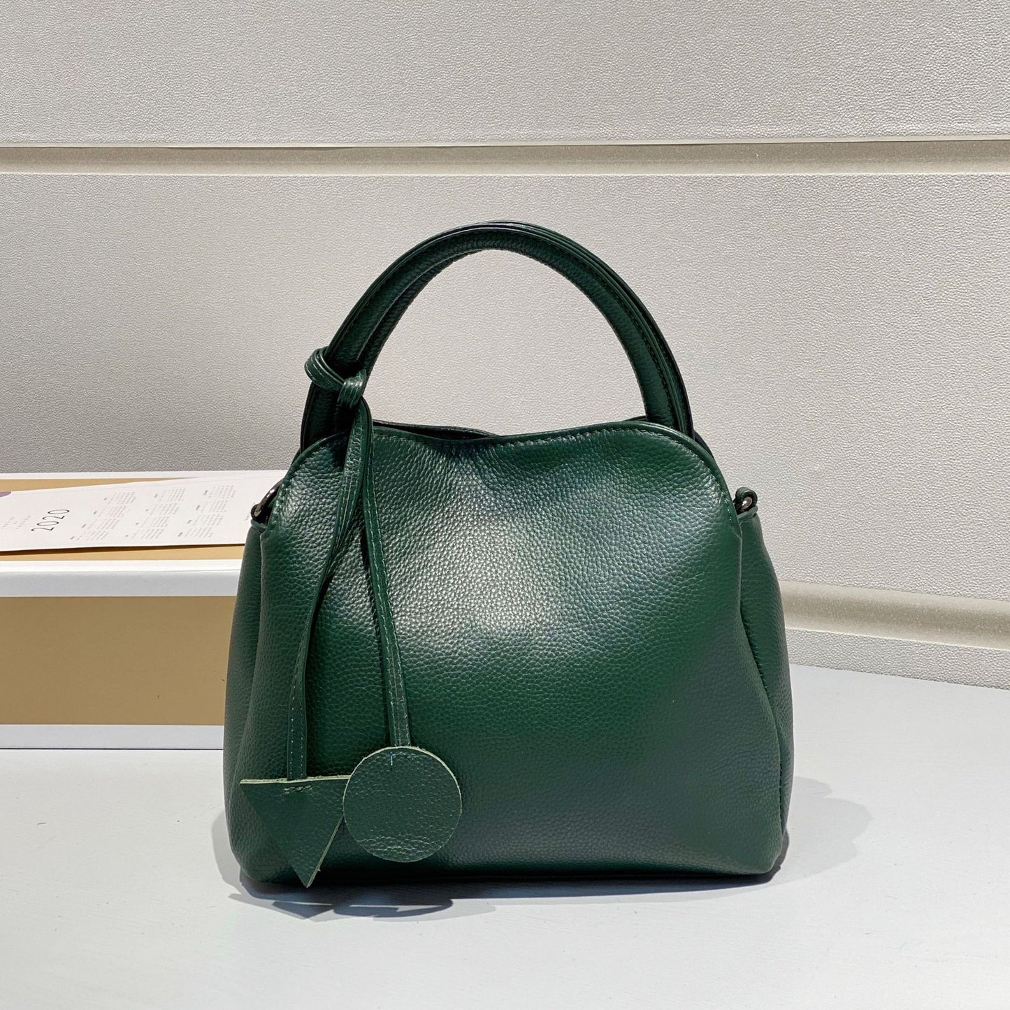 Women's Top Layer Cowhide Leather Gem Commuter Shoulder Bags