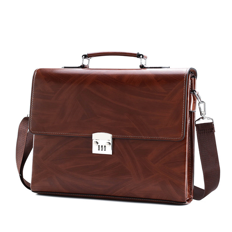 Men's Leather Business Password Retro Trendy Men's Briefcases