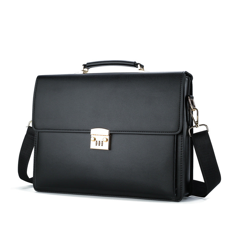 Men's Business Password Computer Retro Leather Men's Briefcases