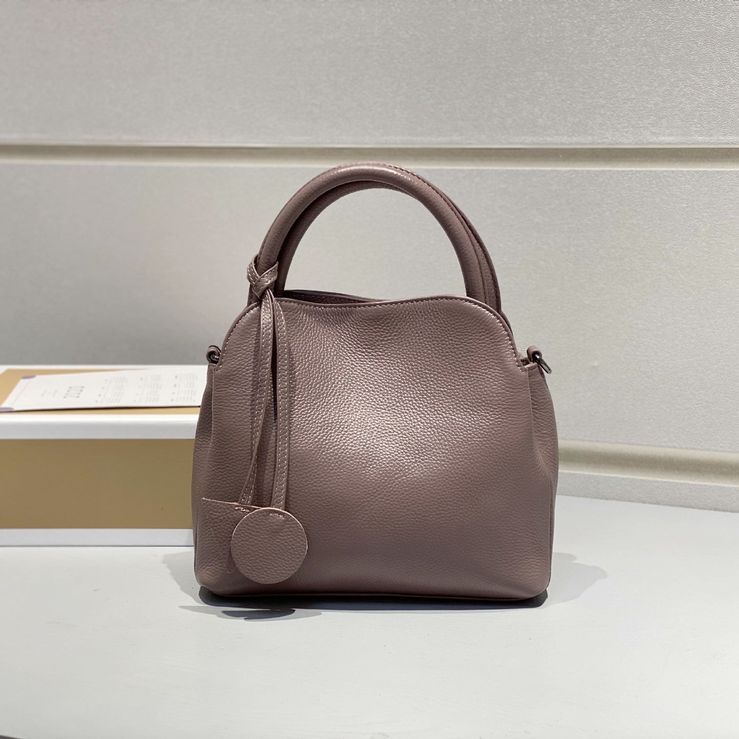 Women's Top Layer Cowhide Leather Gem Commuter Shoulder Bags