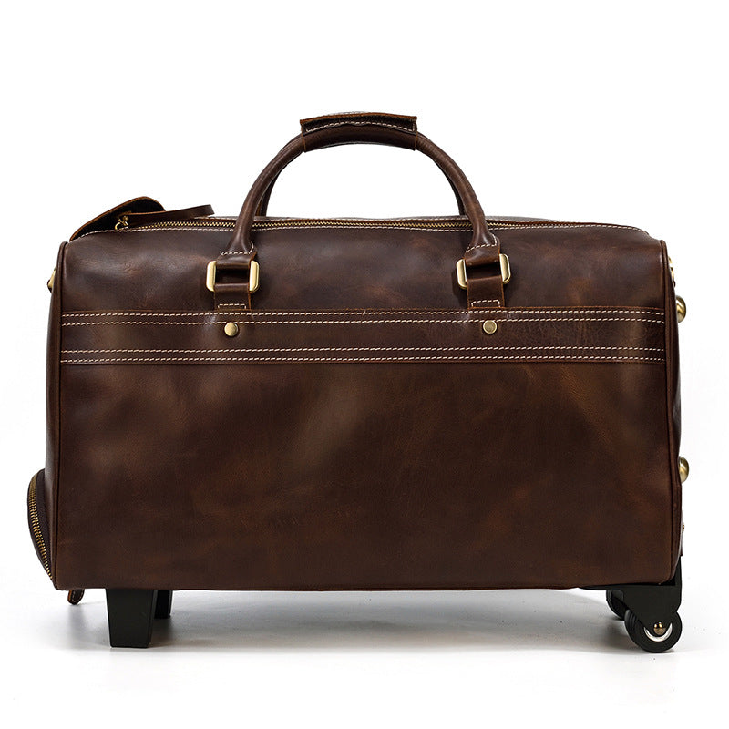 Men's Leather Retro Large Capacity Business Travel Bags