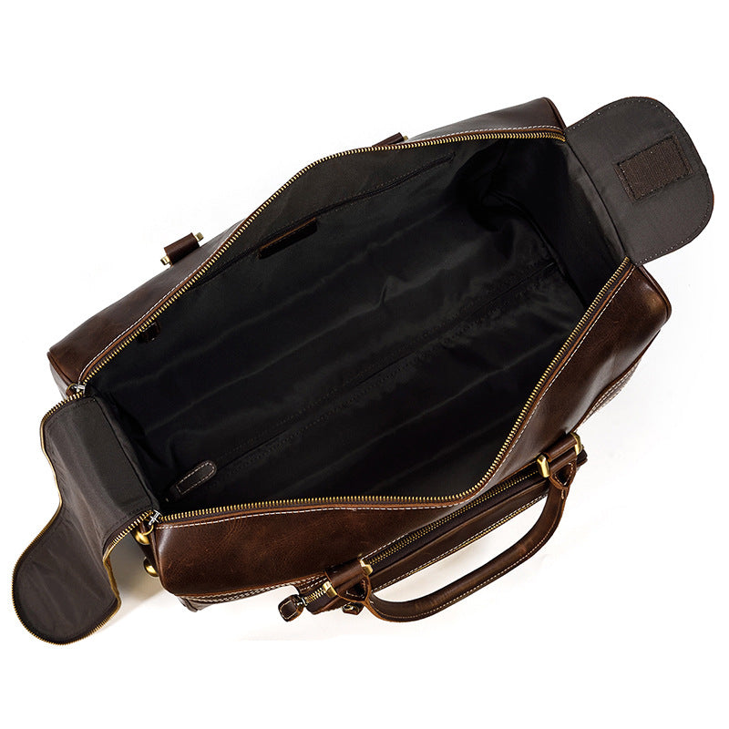 Men's Leather Retro Large Capacity Business Travel Bags