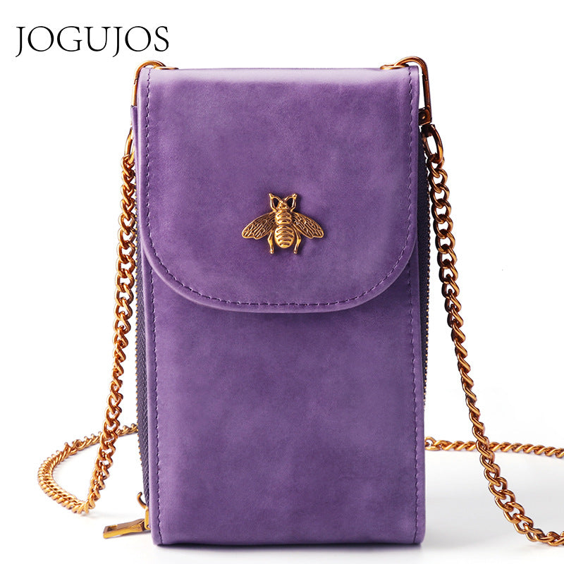 Women's Leather Chain Fashion First Layer Portable Phone Bags
