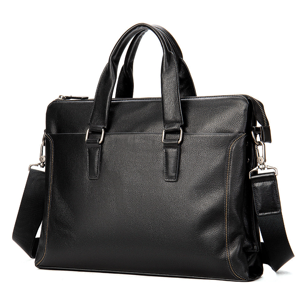 Men's Leather Business First Layer Cowhide Portable Men's Briefcases