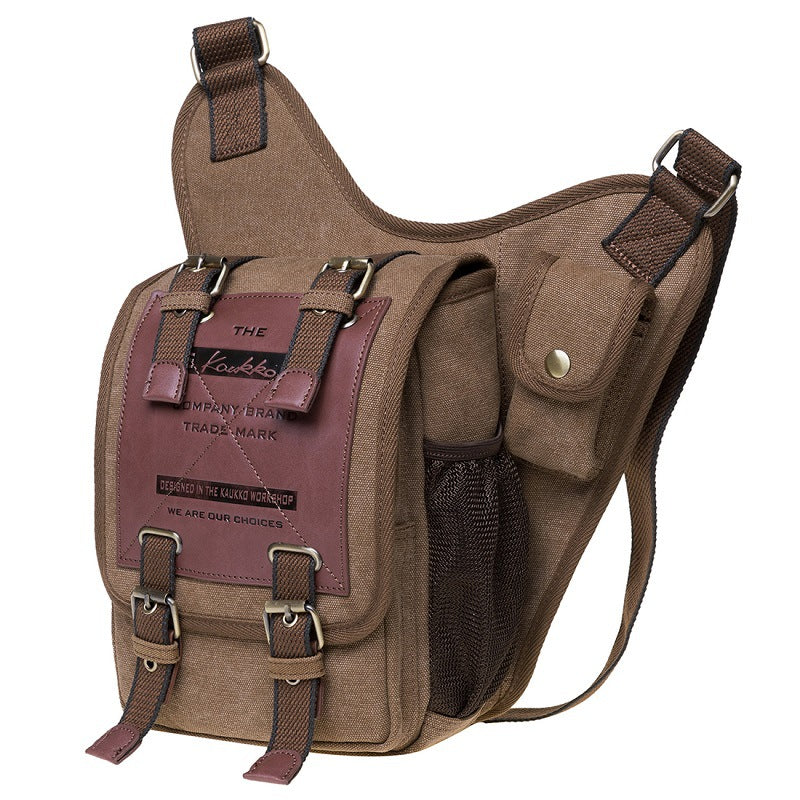Men's Canvas Vintage Leisure With Leather Men's Shoulder Bags