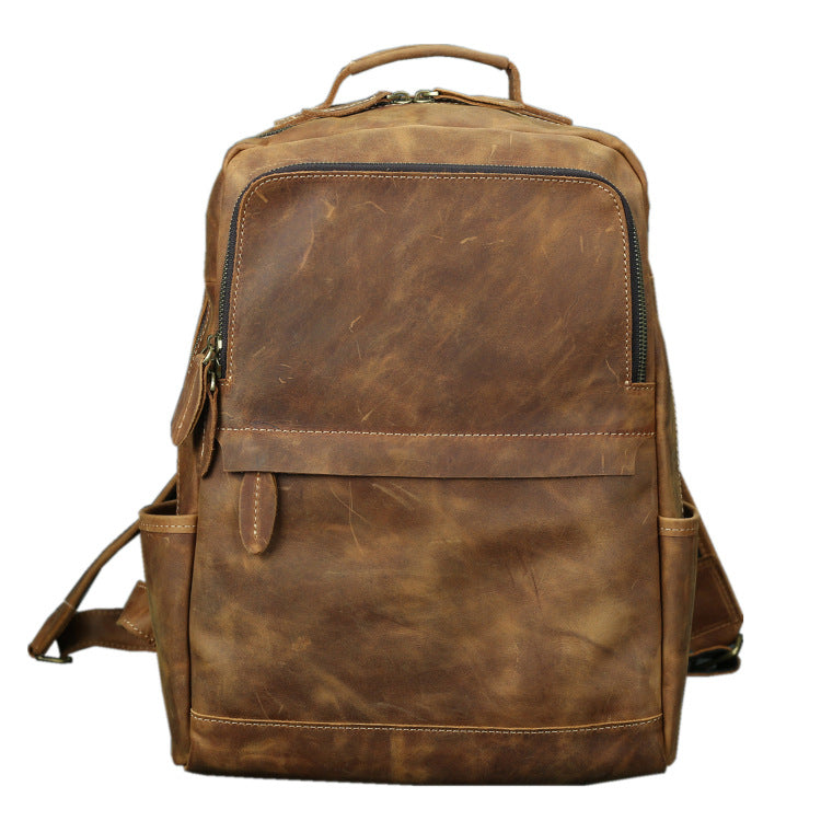 Men's First Layer Cowhide Vintage Crazy Horse Backpacks