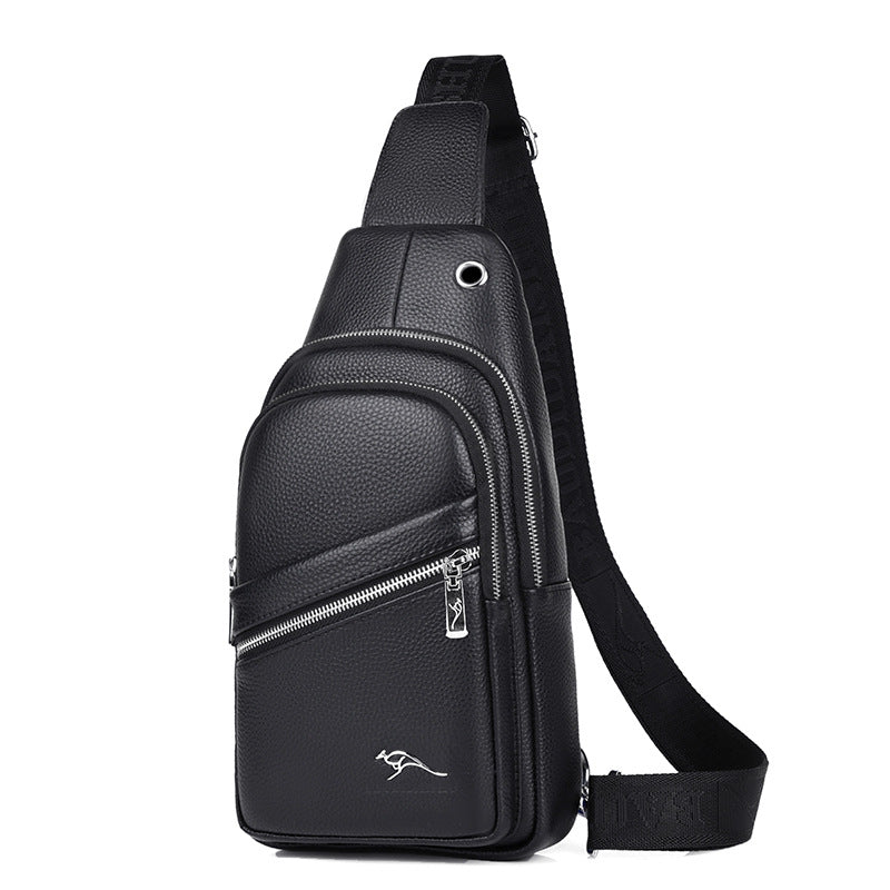 Men's First Layer Cowhide Cross Body Large Men's Chest Bags