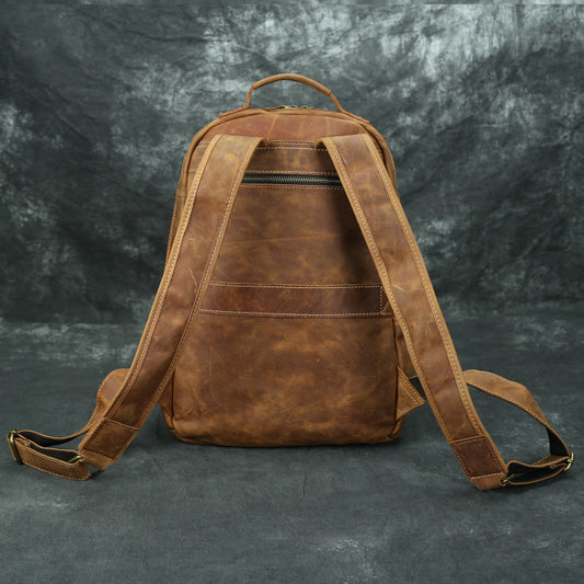 Men's First Layer Cowhide Vintage Crazy Horse Backpacks