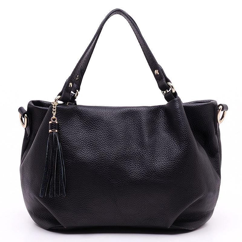 Women's Style Fashionable Portable Top Layer Cowhide Elegant Bucket Bags
