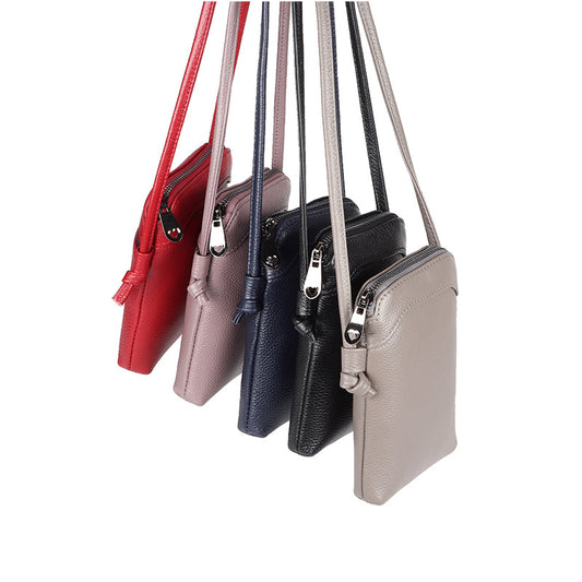 Women's Genuine Leather Vertical Mini Lightweight Soft Phone Bags