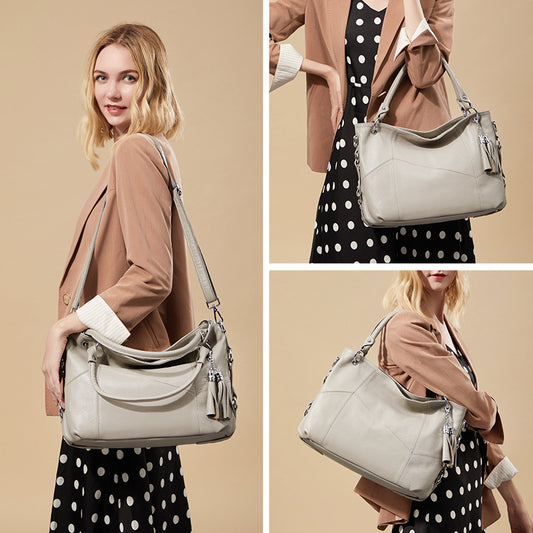 Women's Layer Cowhide Practical High-grade Large Capacity Shoulder Bags