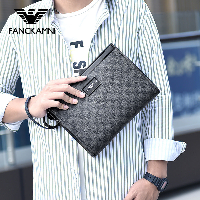 Men's Kerry Clutch Fashion Chessboard Plaid Envelope Men's Handbags