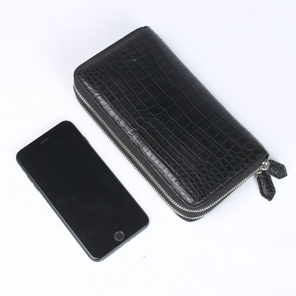 Men's Siamese Crocodile Fish Leather Clutch Business Men's Handbags