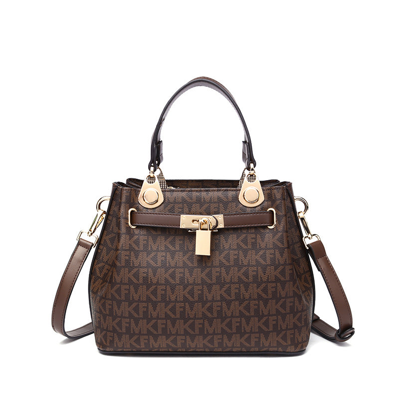 Women's Fashionable Letter Printing Kelly Platinum Contrast Bags