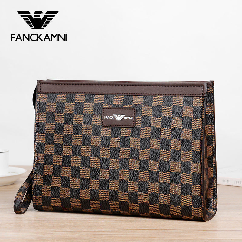Men's Kerry Clutch Fashion Chessboard Plaid Envelope Men's Handbags