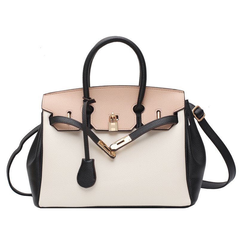 Retro Trendy Contrast Color Big Fashion Shoulder Bags