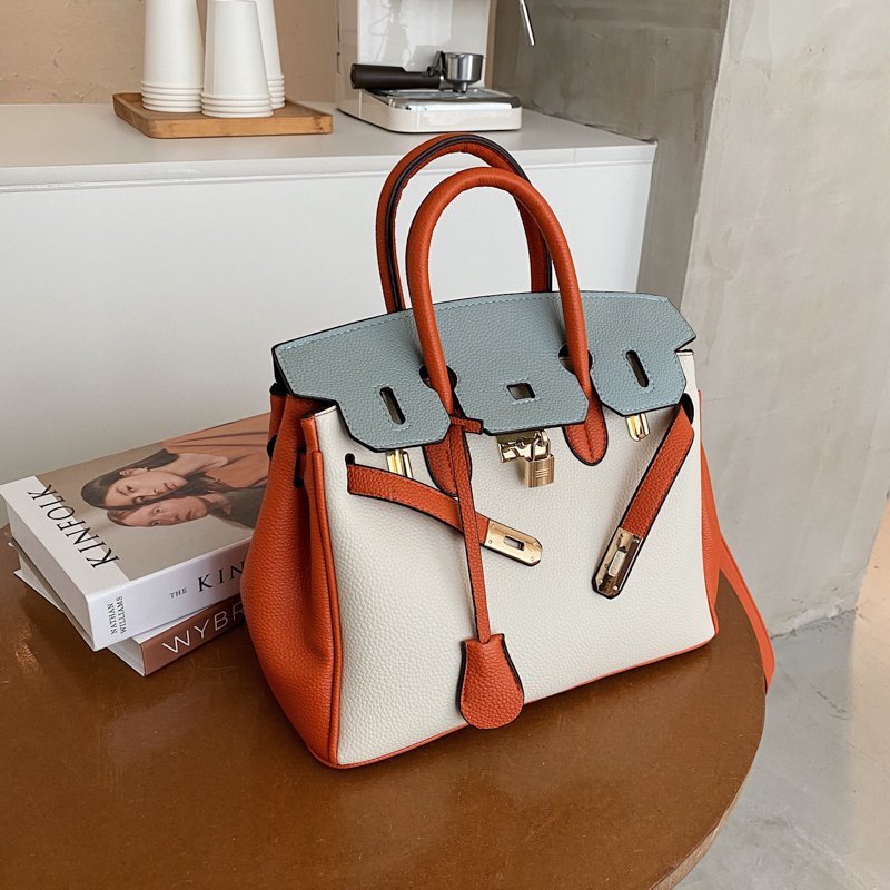 Retro Trendy Contrast Color Big Fashion Shoulder Bags