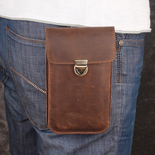 Men's Retro Mobile First Layer Cowhide Pannier Bags