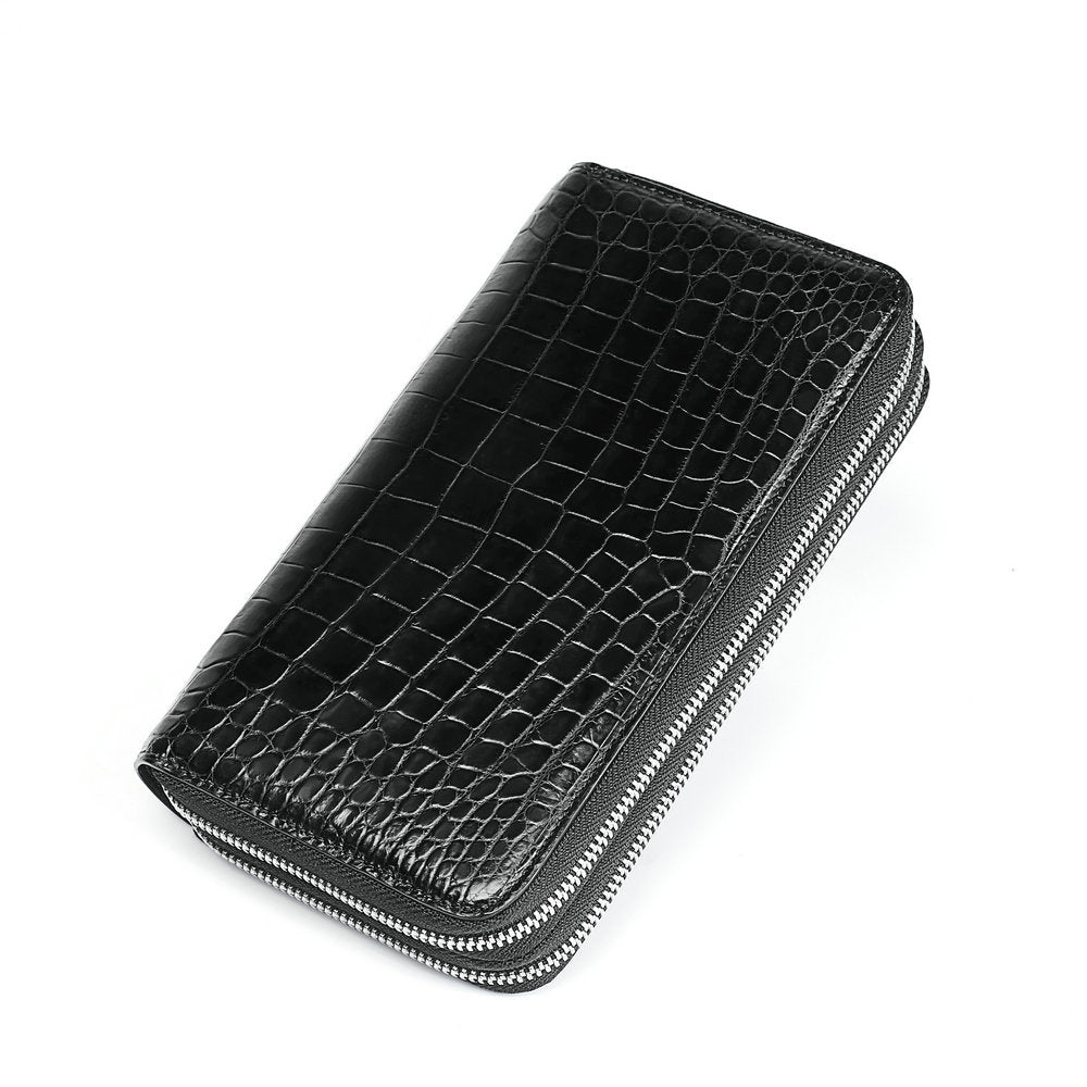 Men's Siamese Crocodile Fish Leather Clutch Business Men's Handbags