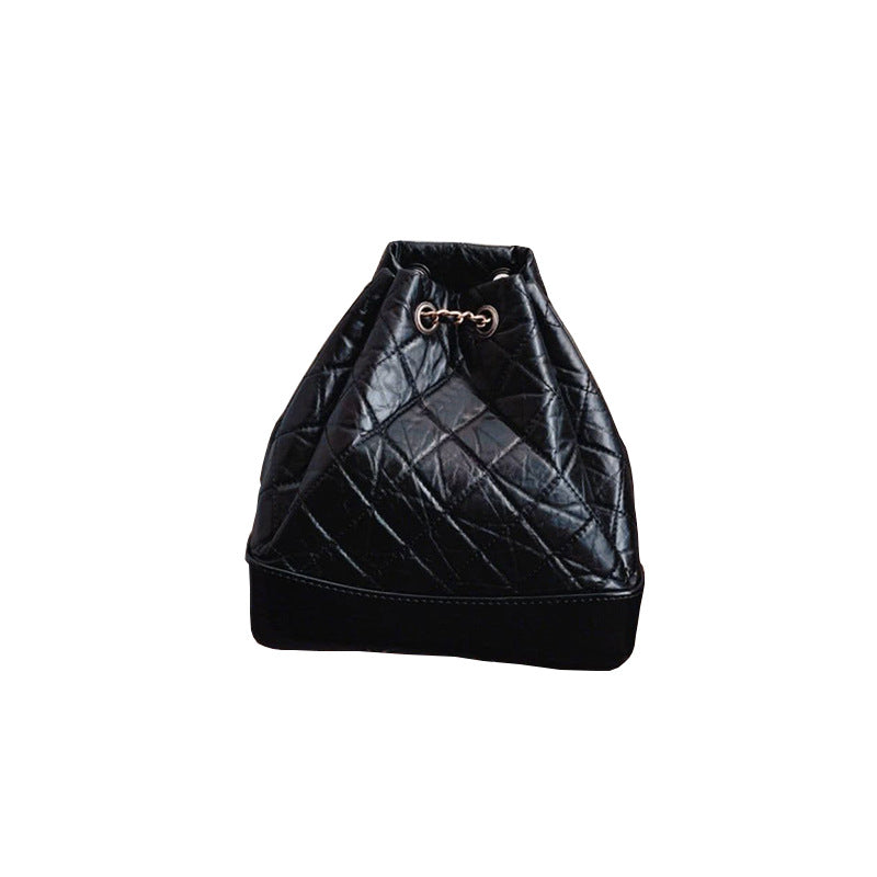Women's Classic Style Rhombus Chain Hobo Leather Backpacks
