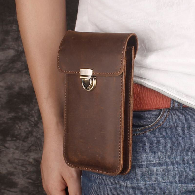 Men's Retro Mobile First Layer Cowhide Pannier Bags