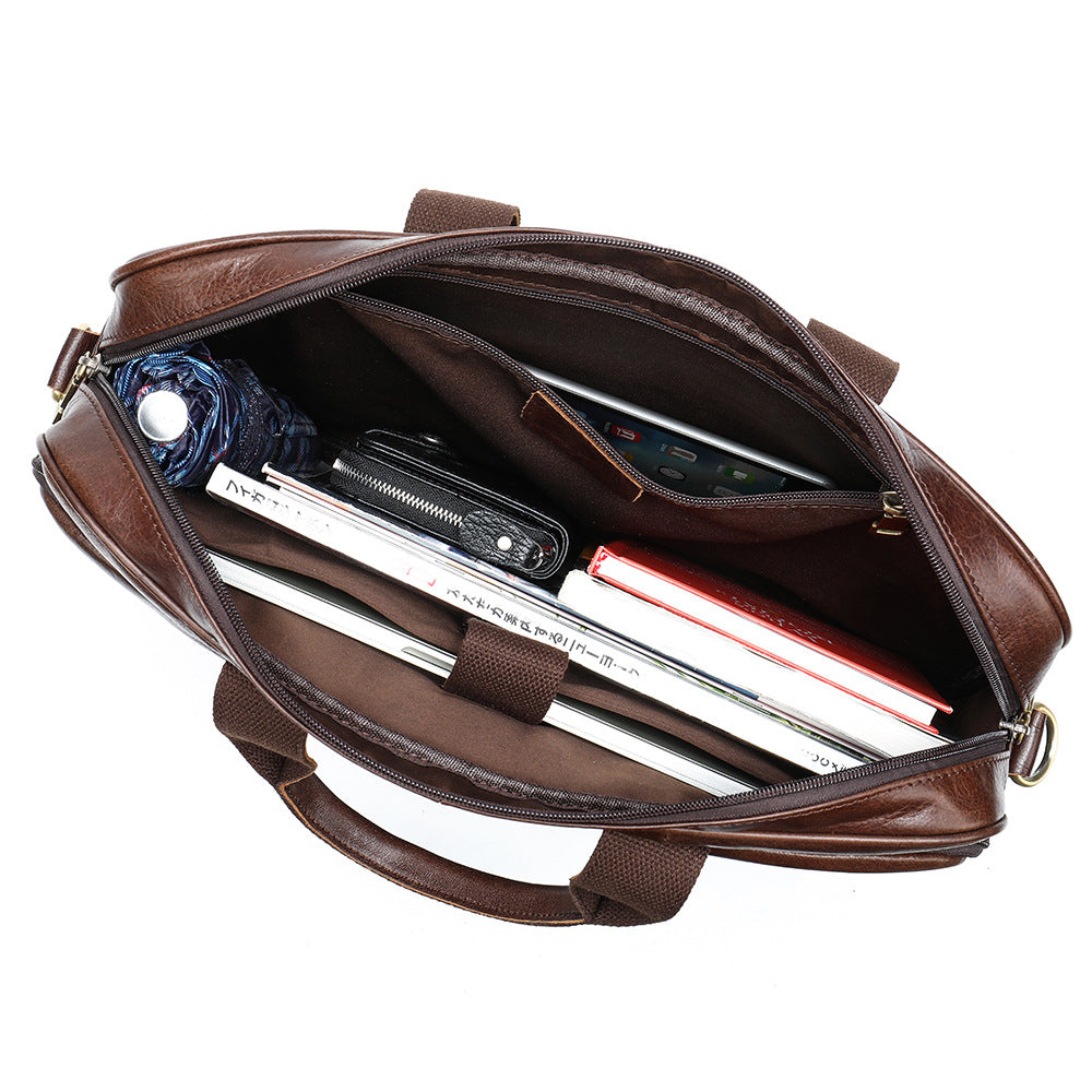 Men's Classic Business Leather Inch Computer Handbags