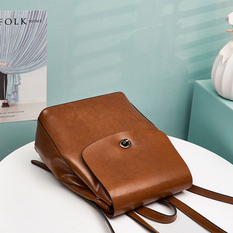 Women's Classy Leather Fashion Retro Style Backpacks