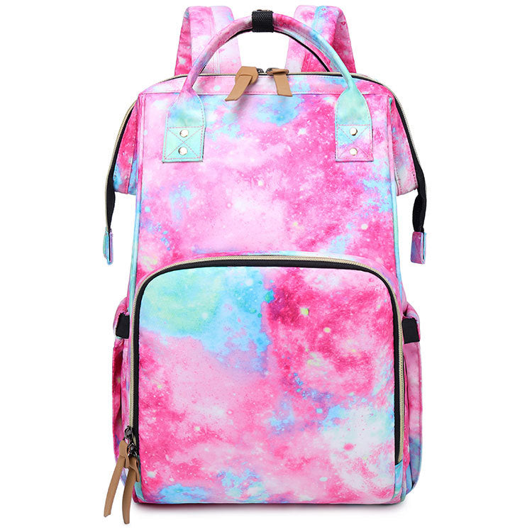 Women's Mummy Waterproof Diaper Portable Printing Starry Bags
