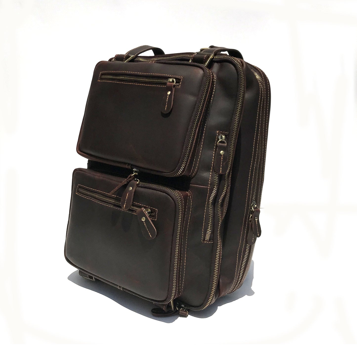 Men's Crazy Horse Leather Large Capacity Business Men's Briefcases