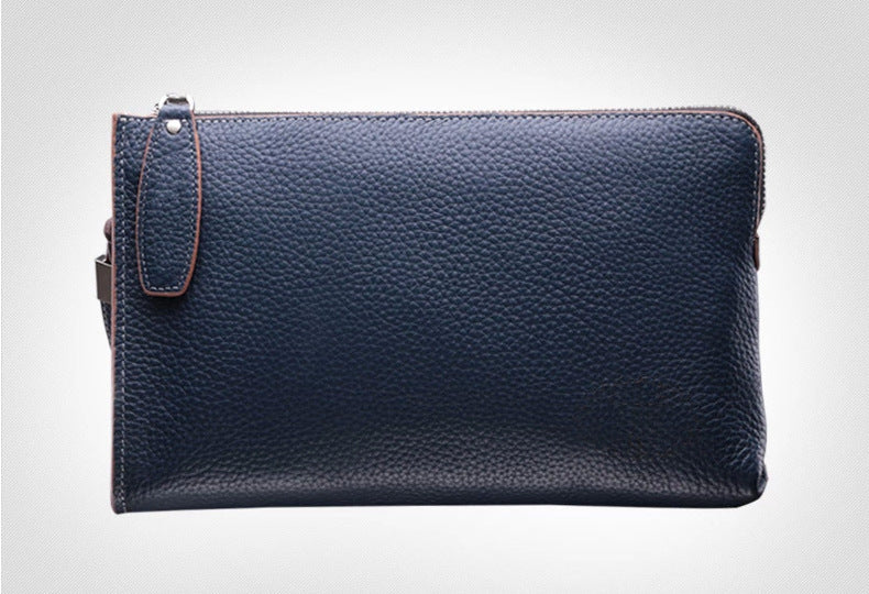 Men's Genuine Leather Clutch Cowhide Zipper Korean Men's Handbags