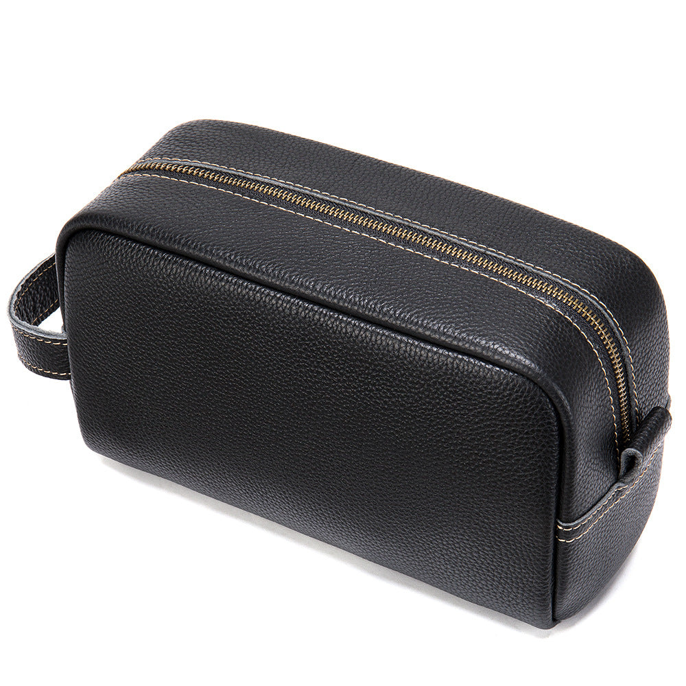 Men's Vintage Crazy Horse Leather Clutch Genuine Toiletry Men's Handbags
