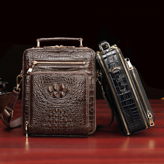 Men's Light Luxury Crocodile Leather Business Live Men's Shoulder Bags