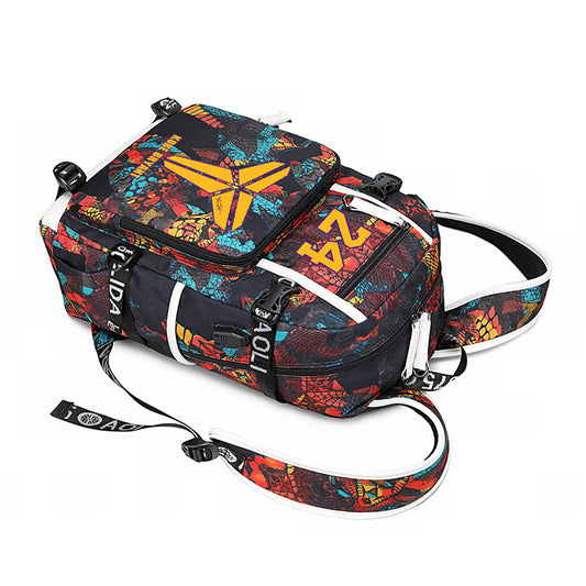 Men's Mamba Memorial Tribute Basketball Printed Trendy Backpacks